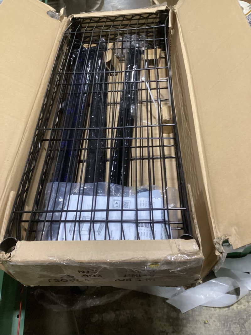 Condition photo showing Good Condition for Amazon Basics 4-Shelf Adjustable Heavy Duty Steel Wire Rack Storage Shelving Organizer for Kitchen, Garage, 36" L x 14" W x 54" H, Black 4-Shelf Black