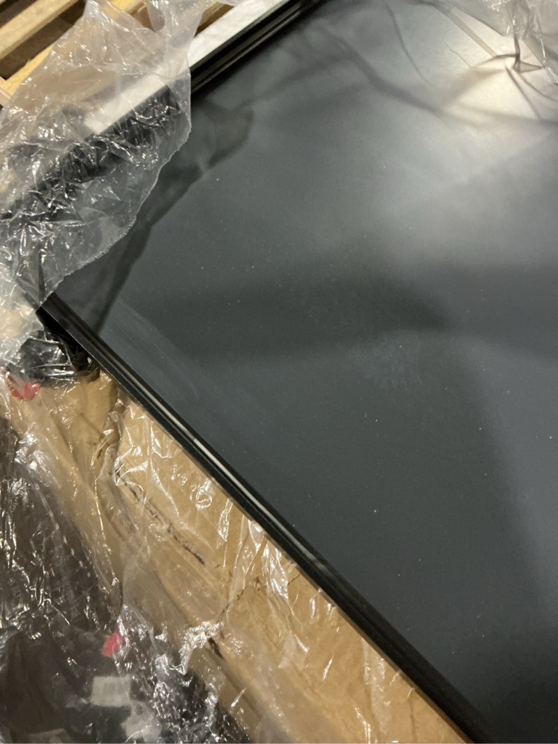 Condition photo showing Good Condition for kocuuy black bathroom mirror 55"x40", large vanity mirror with rounded corner, metal black frame with mordern design for bathroom, living room, entryway, hang horizontal/vertical black 55"l x 40"w