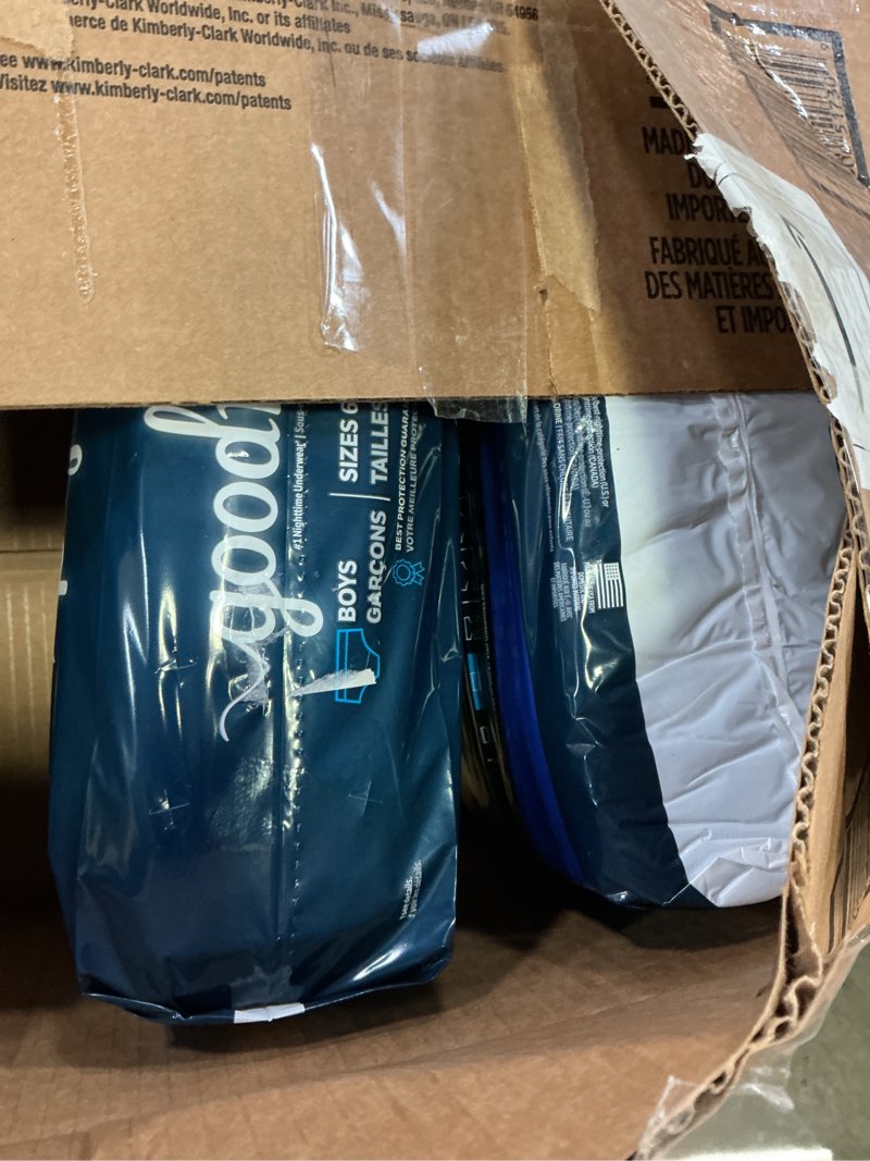 Condition photo showing Good Condition for goodnites boys' bedwetting underwear, size s/m (43-68 lbs), 99 ct (3 packs of 33), packaging may vary small/medium 99