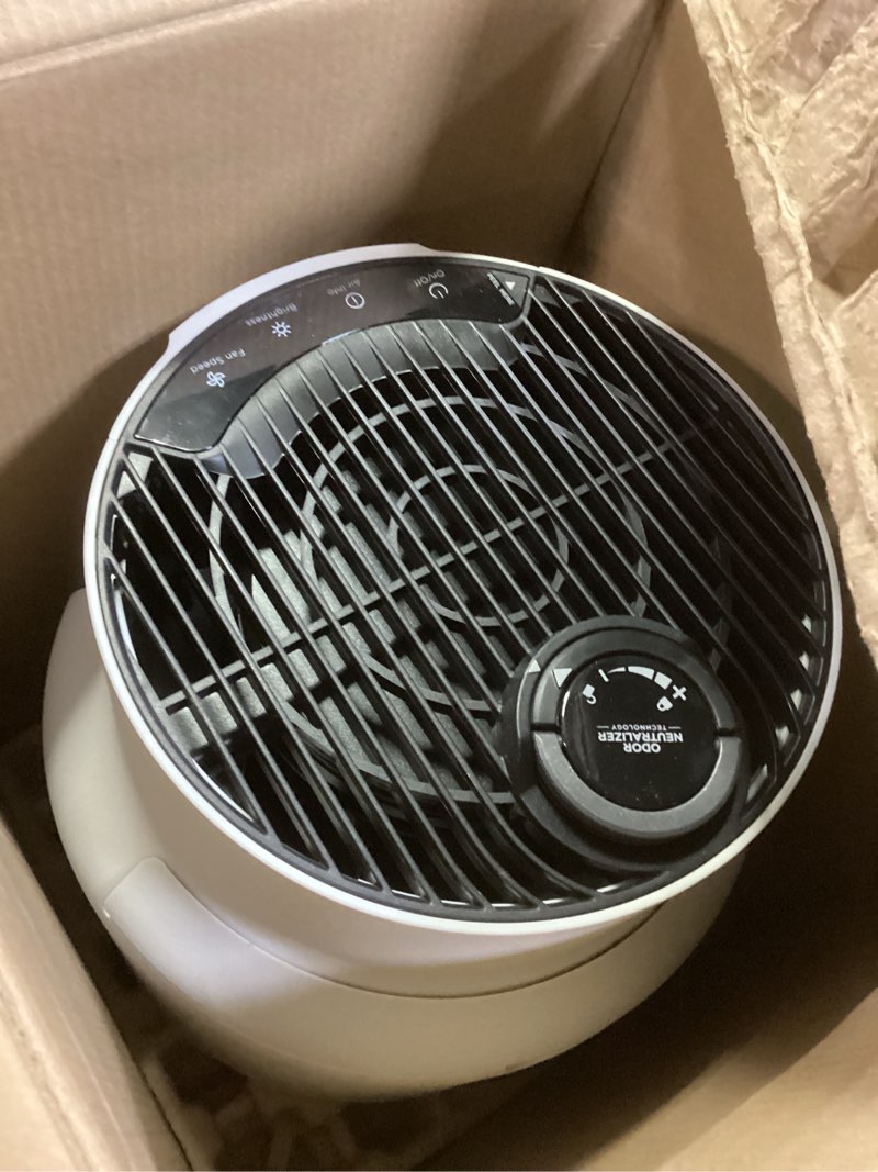 Condition photo showing As Is for shark air purifier for home, neverchange compact pro, for bedroom, nursery, home office, dorm, hepa-exceeding filter, captures pollutants, pet dander, dust, odor, smoke, and more, hp072, dove dove (250 sq. ft)