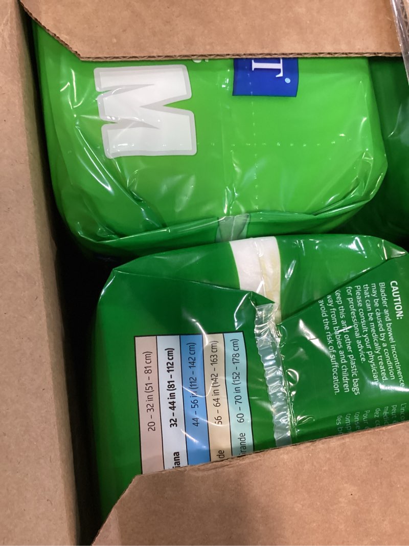 Condition photo showing New/Like New for fitright adult diapers, ultra heavy absorbency, m (waist size 32in-44in), 80 count, optifit incontinence briefs for men and women, disposable, moisture-wicking, leak protection, medium 80 count