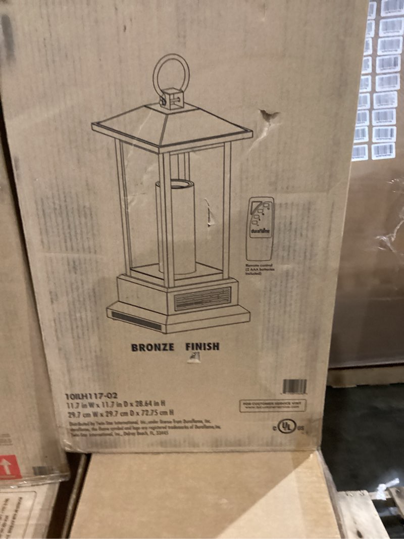 Condition photo showing As Is for duraflame Infrared Quartz Electric Lantern Heater - Gun Metal Gray