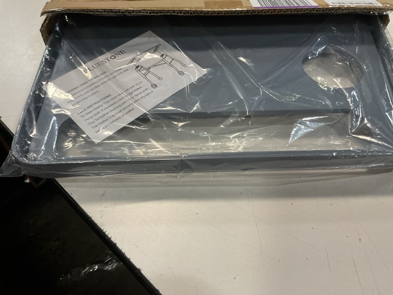 Condition photo showing Good Condition for bluestone walker tray table with 2 cup holders - mobility table tray for folding walkers - home medical equipment accessories (gray)