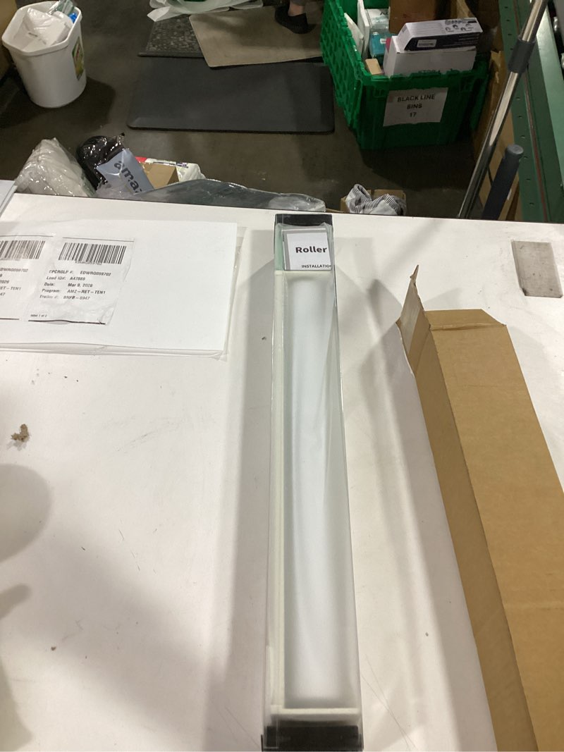 Condition photo showing New/Like New for AOSKY Blackout Roller Shades Cordless Blinds for Windows, Free-Stop Shades with Valance, Thermal Insulated Fabric, UV Protection, Natural Woven Blinds for Home (18" W x 72" H, Linen Beige Linen Beige 18"W x 72"H