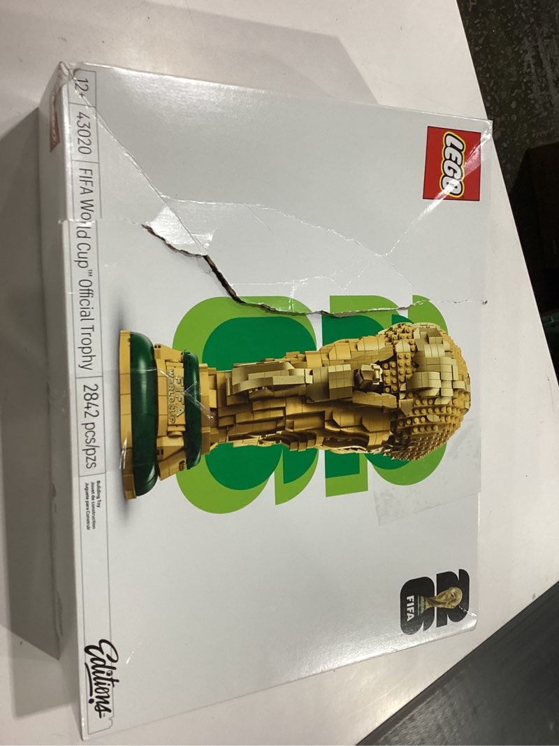 Condition photo showing New/Like New for lego editions fifa world cup official trophy building set - kit for display in bedroom, home office, book shelf - soccer fans collectible - with world cup 2026 minifigure - gift for fans - 43020