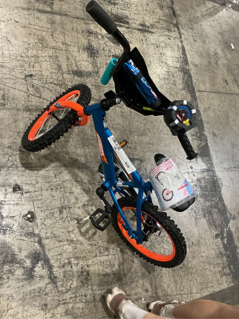 Condition photo showing As Is for dynacraft hot wheels boys 16-inch bmx bike for ages 5-7, blue