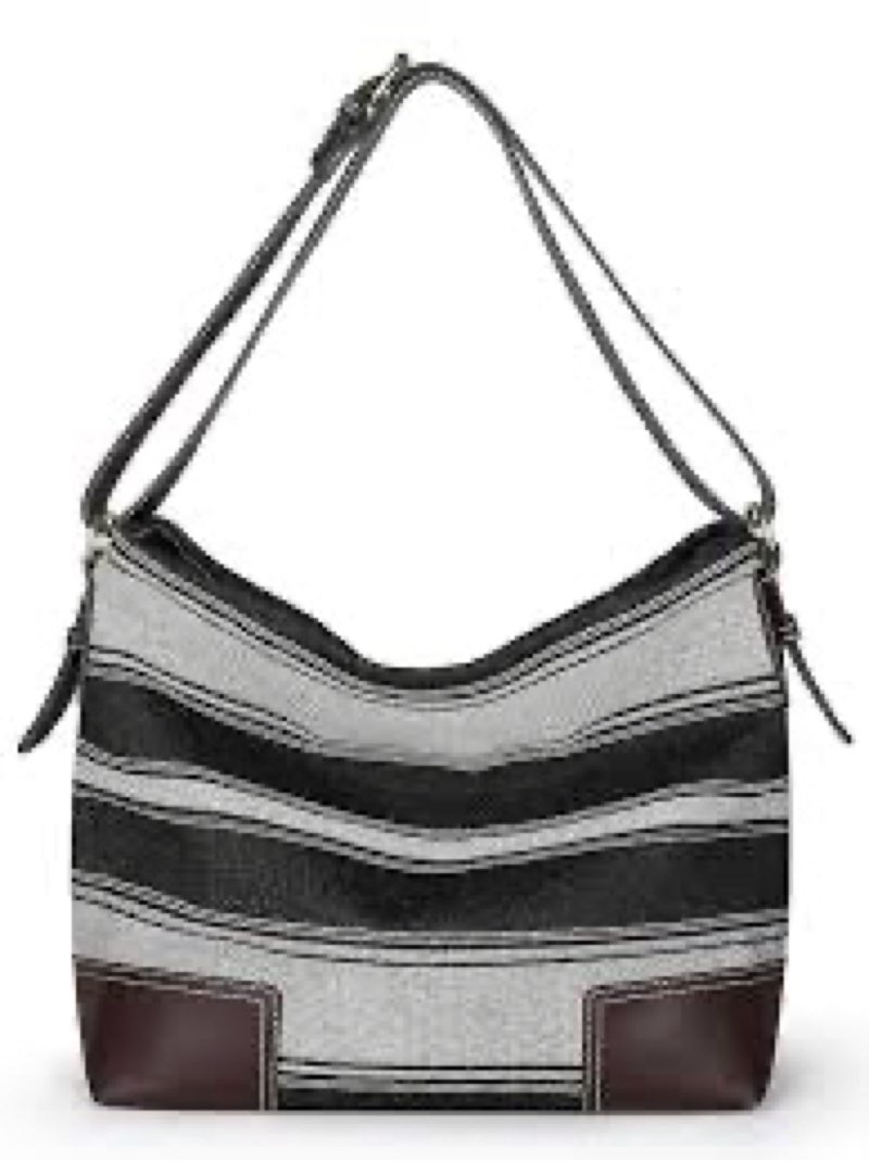 Women's Large Capacity Tote Bag - Durable Multi-Pocket, Lightweight for Work/Shopping/Travel Black Stripe