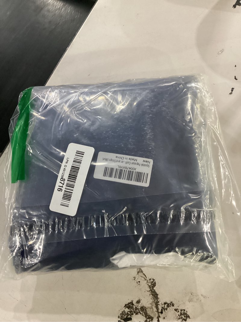 Condition photo showing Good Condition for sqodok papasan cushion cover only, 55in outdoor indoor papasan chair cushion covers water resistant, machine washable papasan chair cushion slipcover with zipper and straps (blue) navy-oxford fabric 55" x 55"