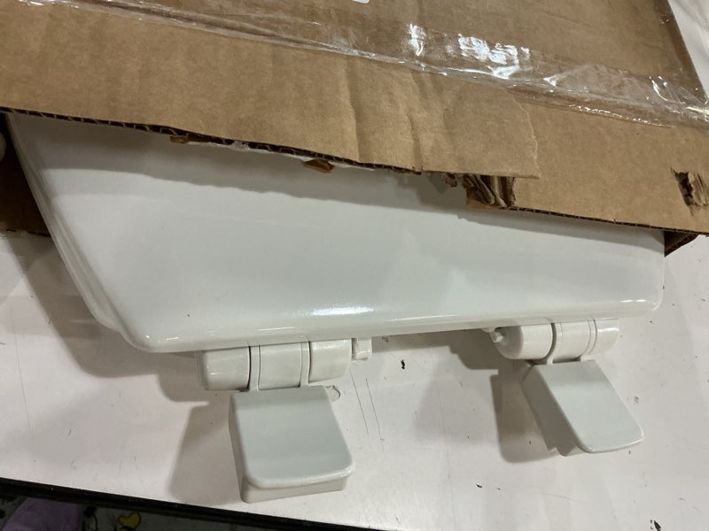 Condition photo showing As Is for mayfair nextstep2 toilet seat with built-in potty training seat, slow-close, removable that will never loosen, round, white round 1