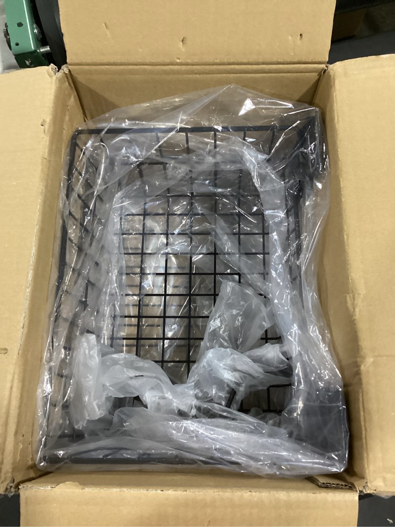 Condition photo showing Good Condition for slatwall baskets 15 inch, large slatwall wire baskets, heavy-duty slat wall hanging bins for garage, shops, rooms, 2 pack