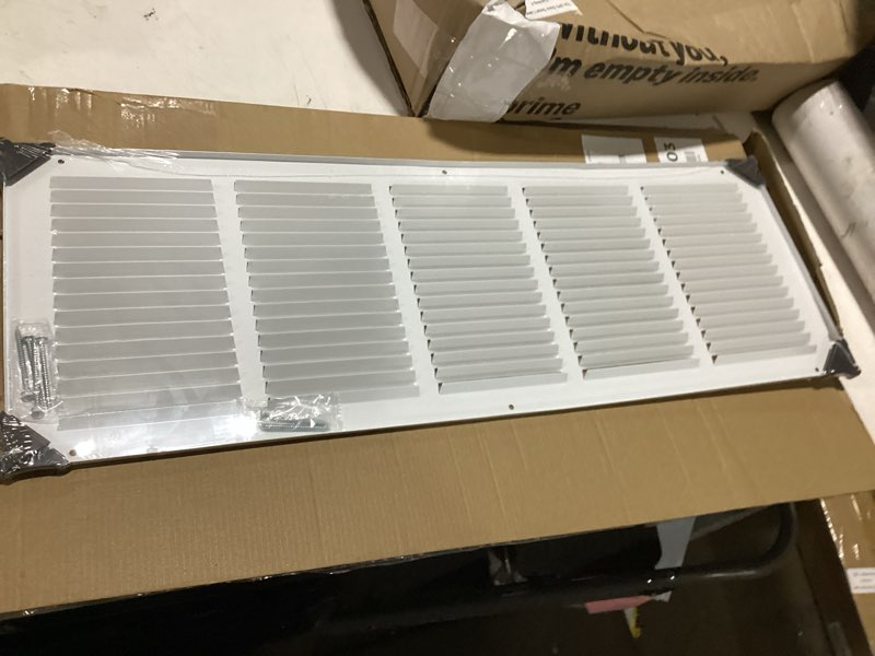 Condition photo showing Good Condition for howeall 24"w x 6"h [duct opening size] steel return air grille, air return vent cover for ceiling and sidewall - hvac air vent covers - [outer dimensions: 25.75"w x 7.75"h] 24"w x 6"h [duct opening]