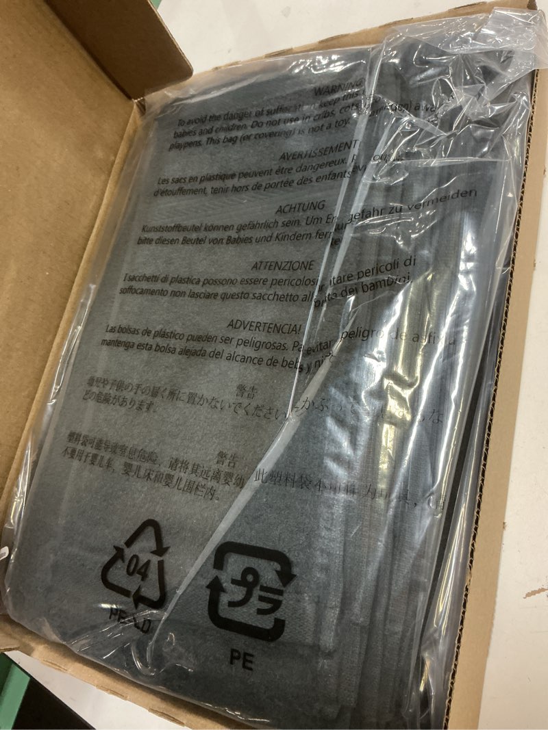 Condition photo showing New/Like New for Amazon Basics 6 Piece Oversized Fade resistant Towel set, 100% Cotton towels for bathroom, soft and absorbent, 2 Bath Towels, 2 Hand Towels and 2 Washcloths bathroom towel set, Black Regular 6-Piece Set Black