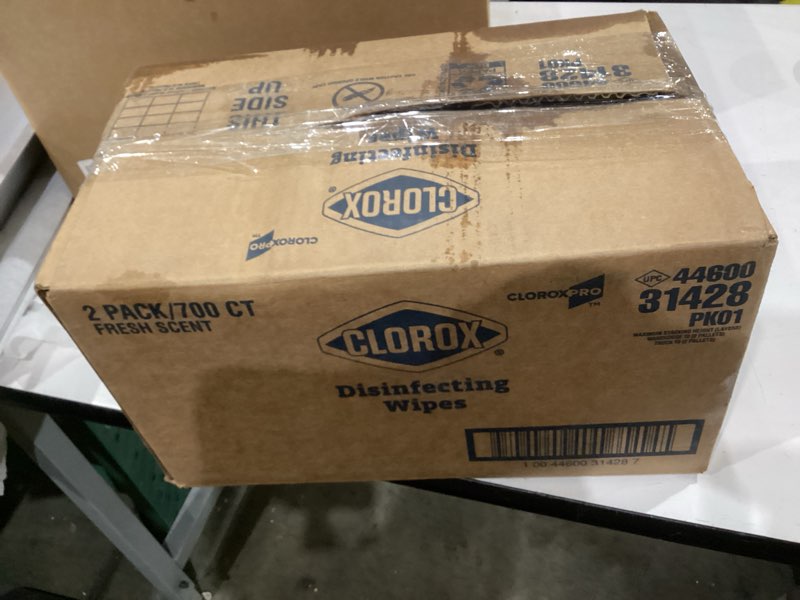 Condition photo showing As Is for clorox disinfecting wipes refills, fresh scent 