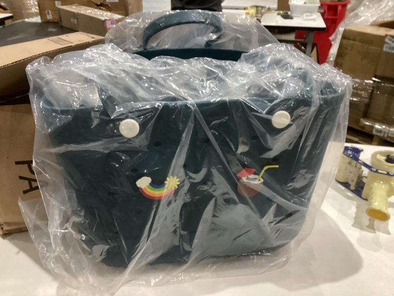 Condition photo showing New/Like New for Beach Bag Rubber Tote Bag - Waterproof Travel Bag for Women Washable Tote Bag Handbag for Sports Beach Market Pool X-Large Darkgreen