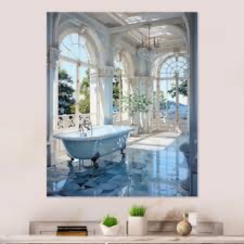 Bathroom tranquil reflections ll - bathroom metal wall decor