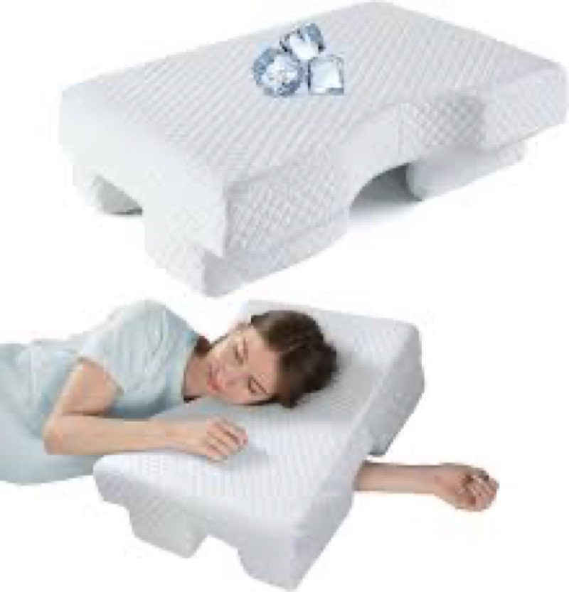 PYURIFAI Side Sleeper Pillow with Arm Hole - Adjustable Shoulder Pillow for Side Sleepers, Memory Fo