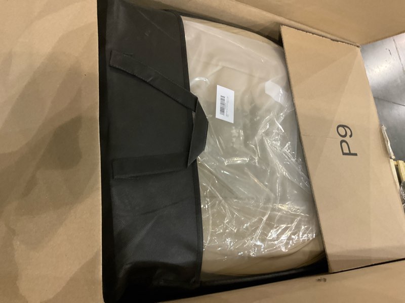 Condition photo showing As Is for Leather Seat Covers Front Pair with Lumbar Support and Headrest, Breathable and Waterproof Car Seat Cover, Universal Seat Covers for Cars, Trucks, SUVs, Airbag Compatible, Beige Faddish Beige Front Pair