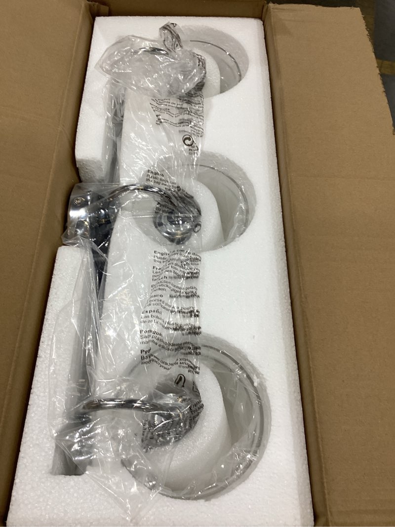Condition photo showing Good Condition for ursola 3 lights 24" bathroom vanity light fixtures, chrome traditional classic vanity light with clear glass, bathroom lighting fixtures over mirror chrome 3 lights