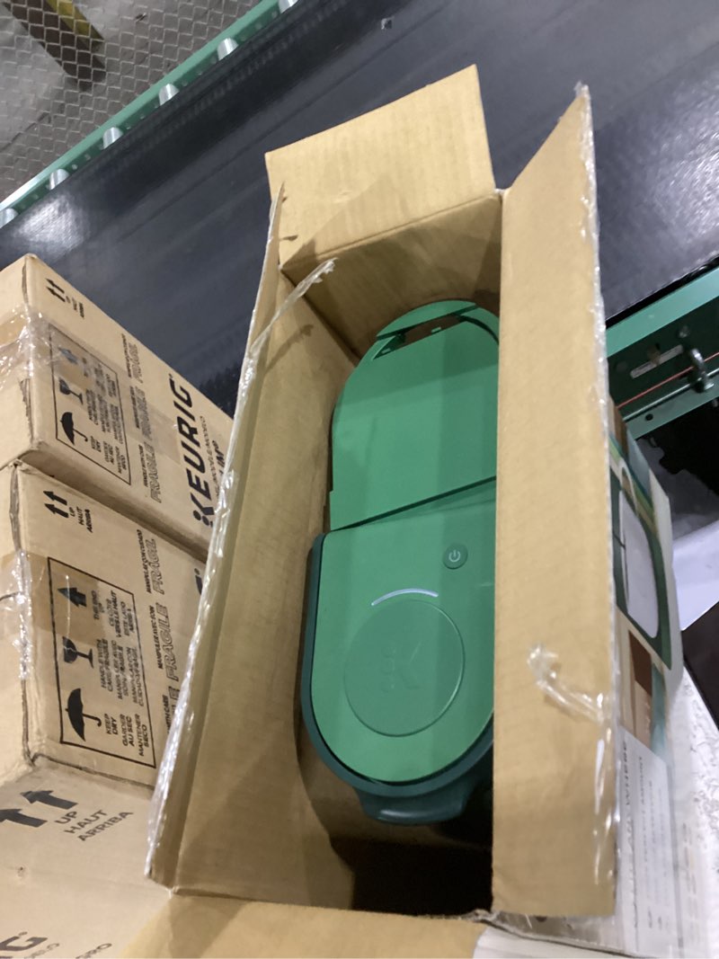 Condition photo showing As Is for Keurig K-Mini Single Serve K-Cup Pod Coffee Maker, 6 to 12oz Brew size, with Cord Storage, Perfect for Small Spaces, Evergreen
