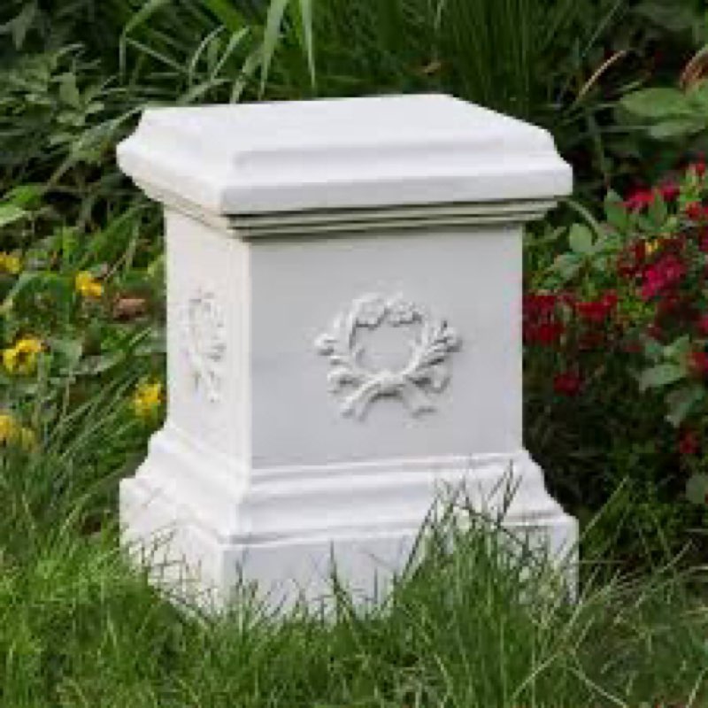 TOETOL Garden Outdoor Statues Classic Plinth Sculptures Decor Base Riser 16.7" Magnesium Oxide Stone