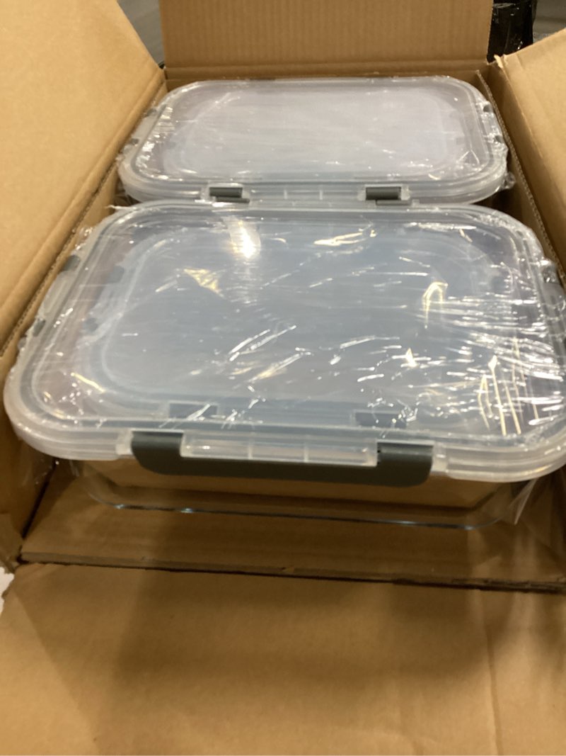Condition photo showing New/Like New for M MCIRCO [80 oz & 36 oz Extra Large Glass Food Storage/Baking Containers Set with Lids, 2 Pack 80 oz(10 cup)&2 Pack 36 oz (4.5 cup) Airtight Glass Container,Microwave,Oven,Freezer and Dishwasher gray