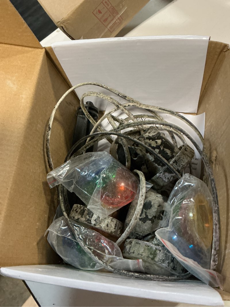 Condition photo showing As Is for jebao submersible led pond light with photcell sensor, set of 3