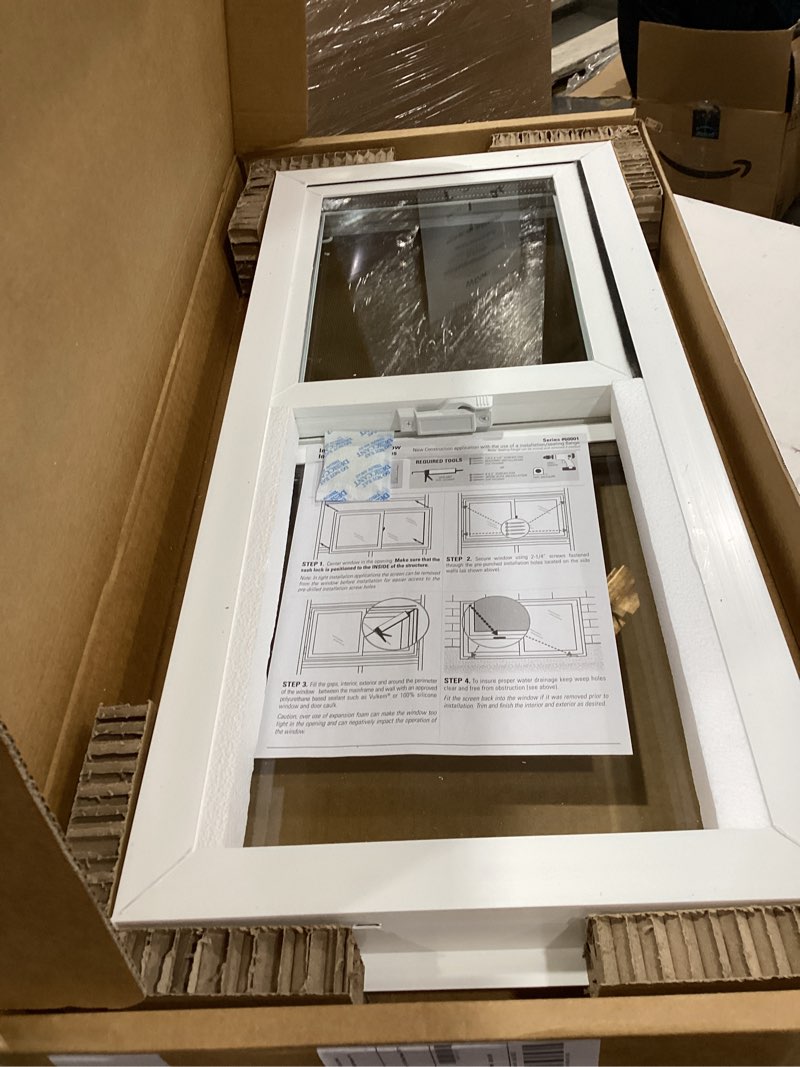 Condition photo showing Good Condition for jixun left-hand single sliding vinyl window white with dual pane insulated glass