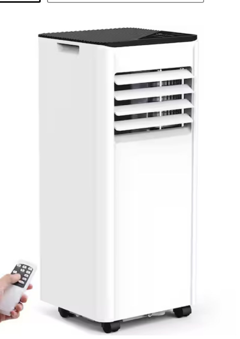 10,000 BTU (6,000 BTU DOE) 115-Volt Portable Air Conditioner Cools up to 350 sq. ft. w/ Dehumidifier and Remote in White Questions & Answers 