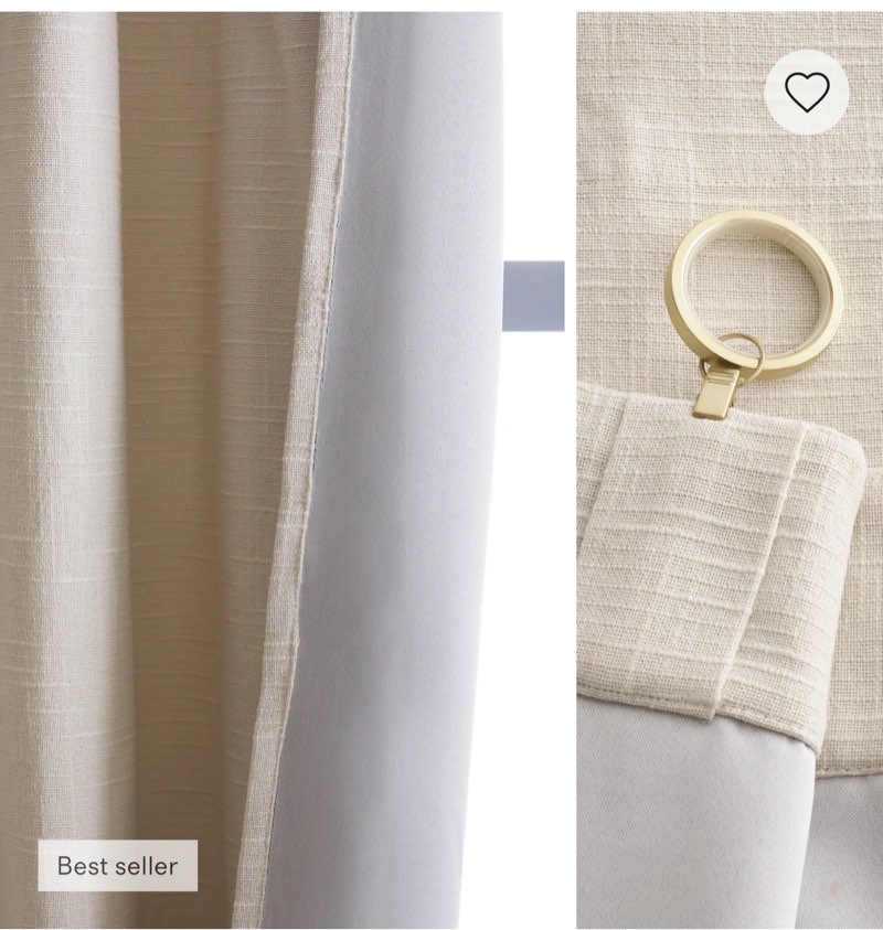 quince cotton slub room darkening curtain(1 panel) 48*96 in