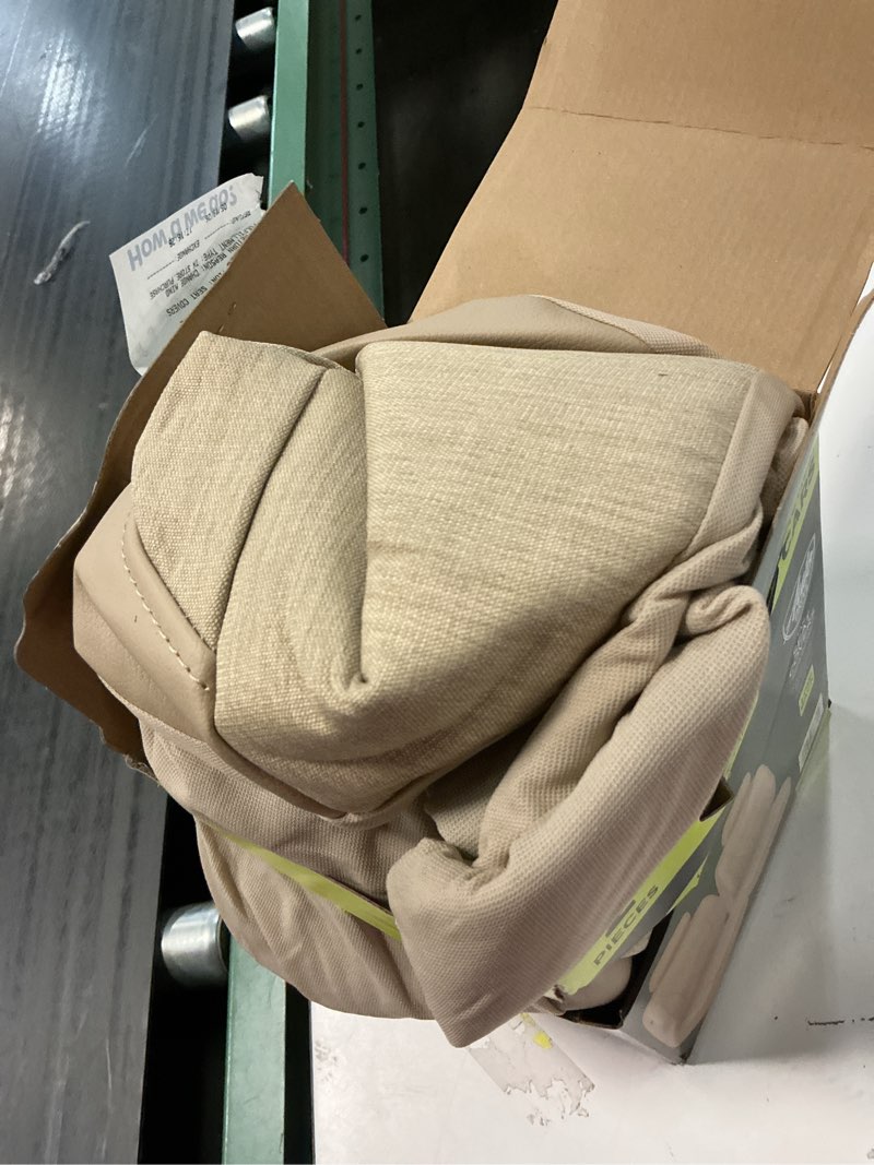 Condition photo showing Good Condition for auto drive tan leatherette & tan linen front car seat cover universal fit for cars trucks and suvs 2 pack