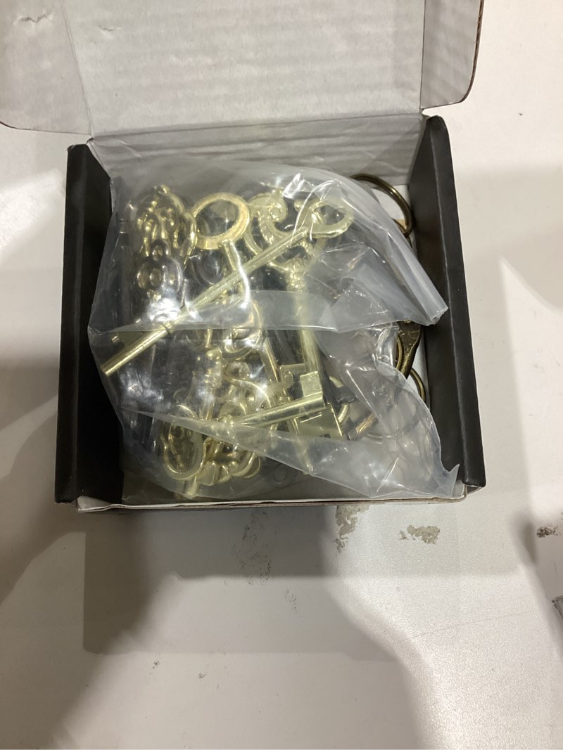Condition photo showing Good Condition for Skeleton Key, 20PCS Universal Hollow Barrel Antique Keys for Vintage Furniture, Jewelry Box, Curio Cabinet & Old Doors Lock Replacement KY-20-MIX