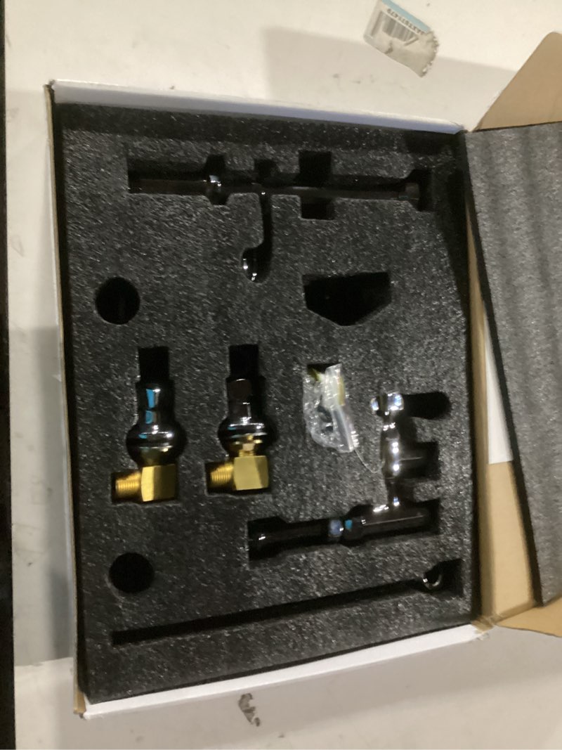 Condition photo showing New/Like New for Commercial Sink Faucets with Sprayer 25 Inches Wall Mount Kitchen Faucet with Pull Down Pre-Rinse Sprayer and 10" Swivel Spout 8 Inch Center Compartment Sink Faucet Wall 25 Inches