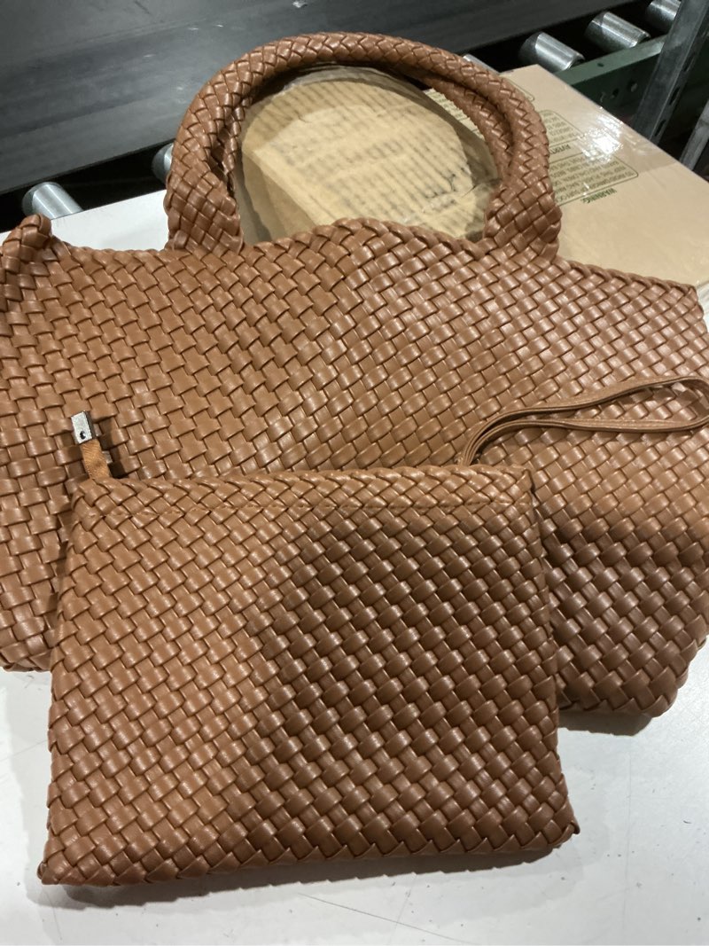 Condition photo showing Good Condition for jinmanxue trendy woven bag – shopping tote, travel bag & purse – women's handbag – large-capacity shoulder bag