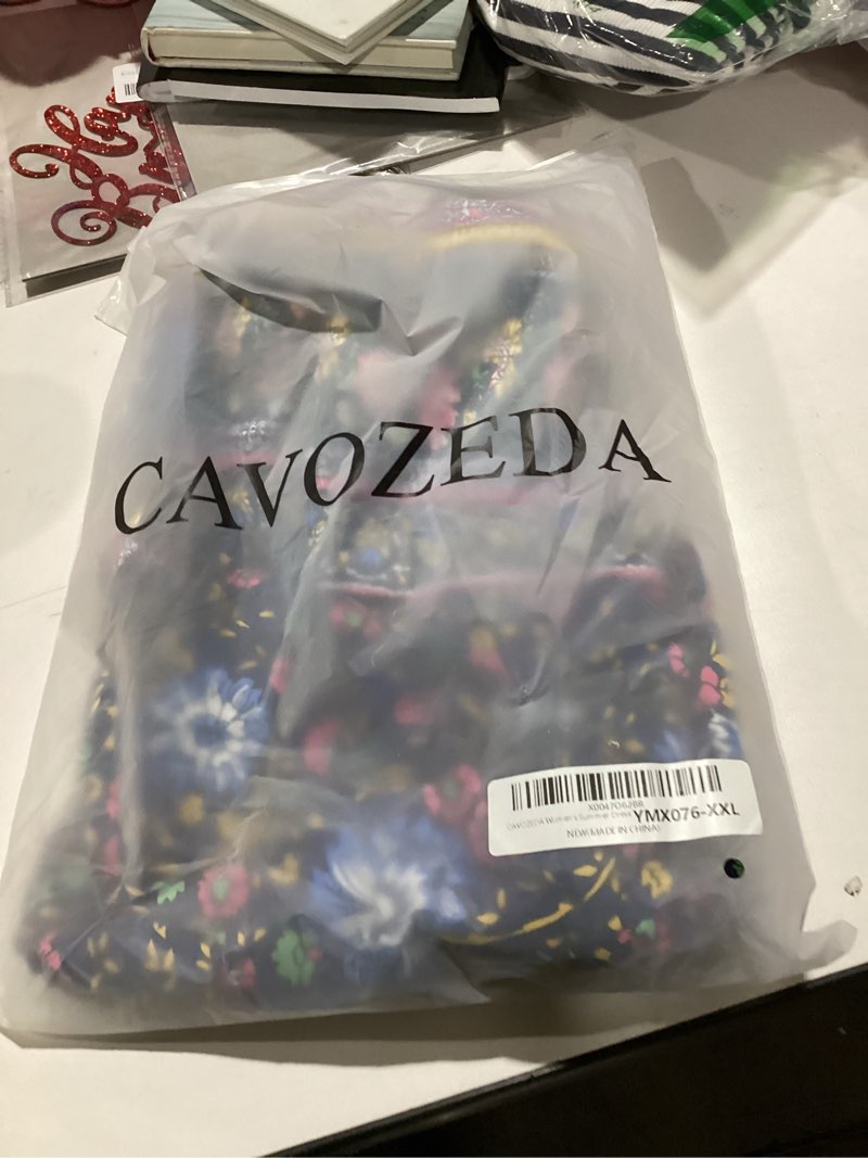 CAVOZEDA Women's Maxi Dress Sexy Off Shoulder Dresses Summer Floral Short Sleeve Smocked A Line Flow