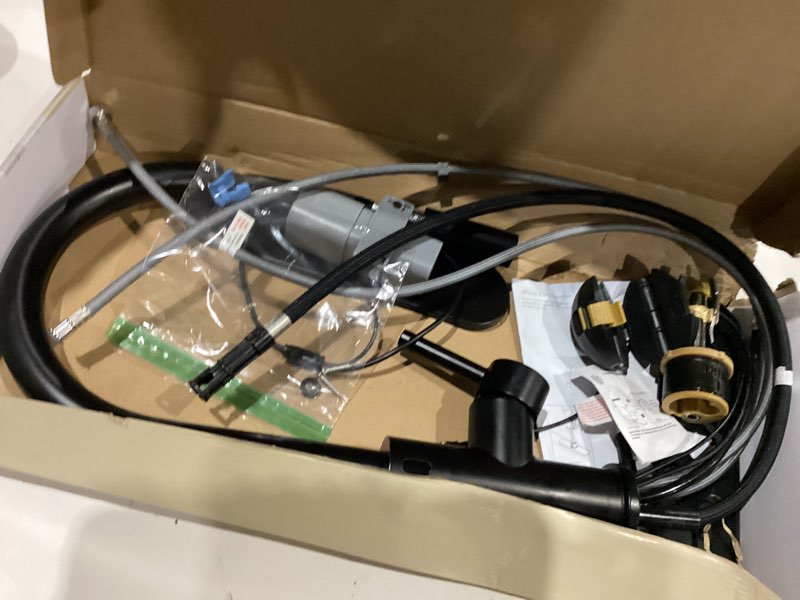 Condition photo showing As Is for allen + roth talbert oil rubbed bronze single handle deck-mount pull-down kitchen faucet with sprayer