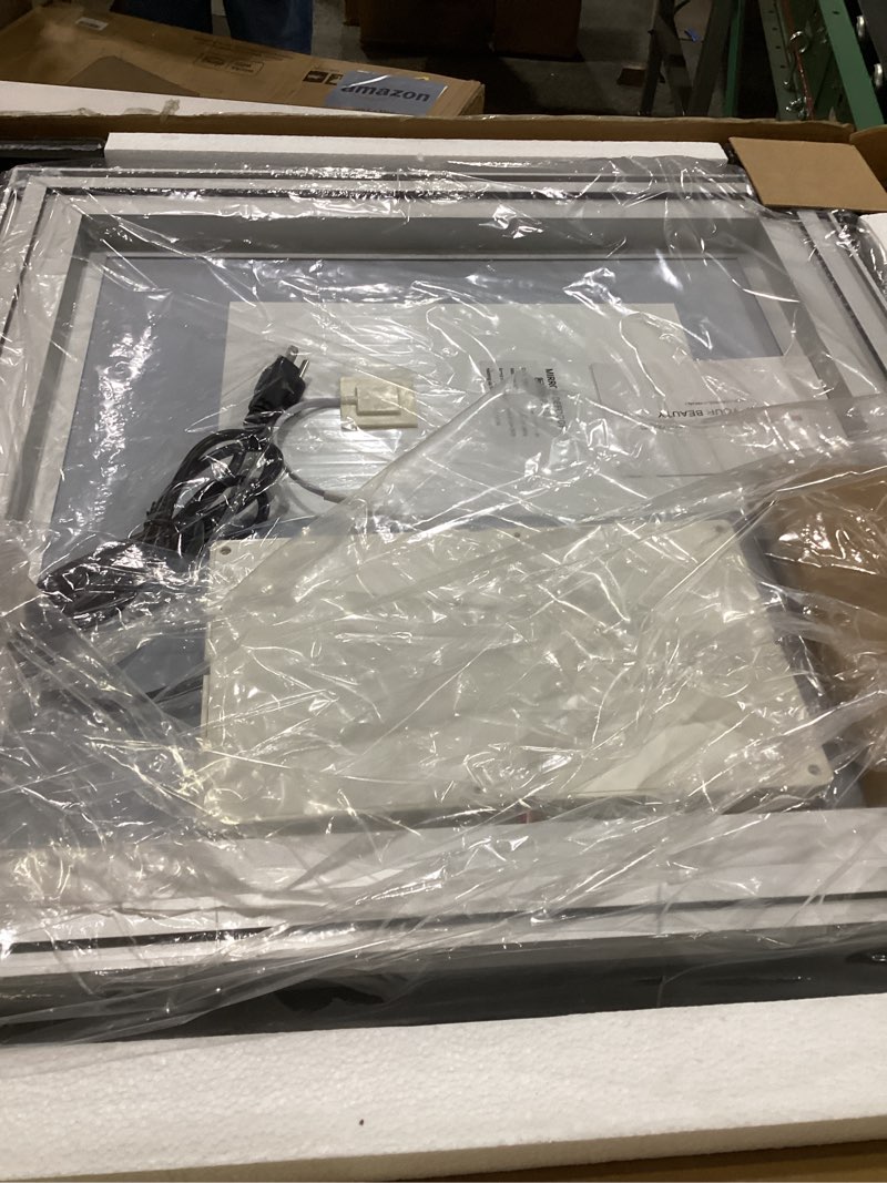 Condition photo showing Good Condition for 24X24 LED Bathroom Mirror with Lights, Anti-Fog, Backlit + Front Lit (CRI>90), Lighted Bathroom Vanity Mirror for Wall, Memory Function, Dimmable, Tempered Glass, Shatter-Proof 24"L x 24"W