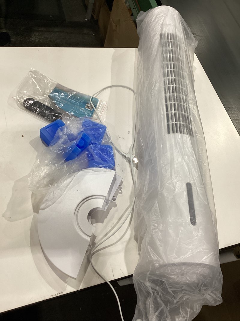 Condition photo showing New/Like New for TOSOT Tower Fan Oscillating 80°, Cooling Fan with 2 Ice Packs, CFM 360m³/h, 3 Speed Quiet Fan with Remote Control, 7 Hours Timer, Humidifiers with Removable 4L Water Tank, Floor Fan for Home Bedroom