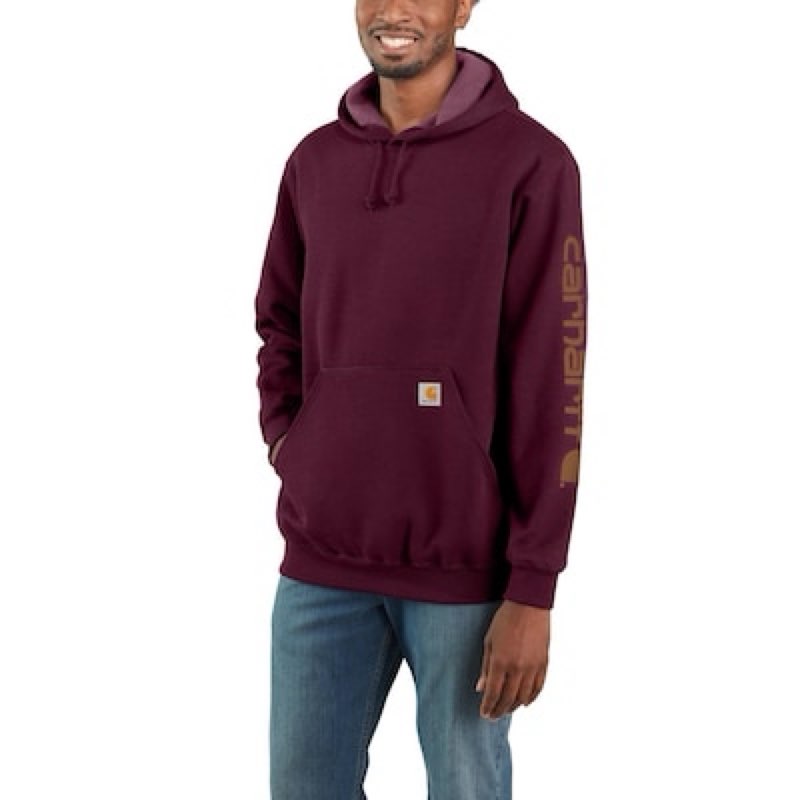Carhartt Men's Red Medium weight Fleece Long sleeve Graphic Sweatshirt ( XL)