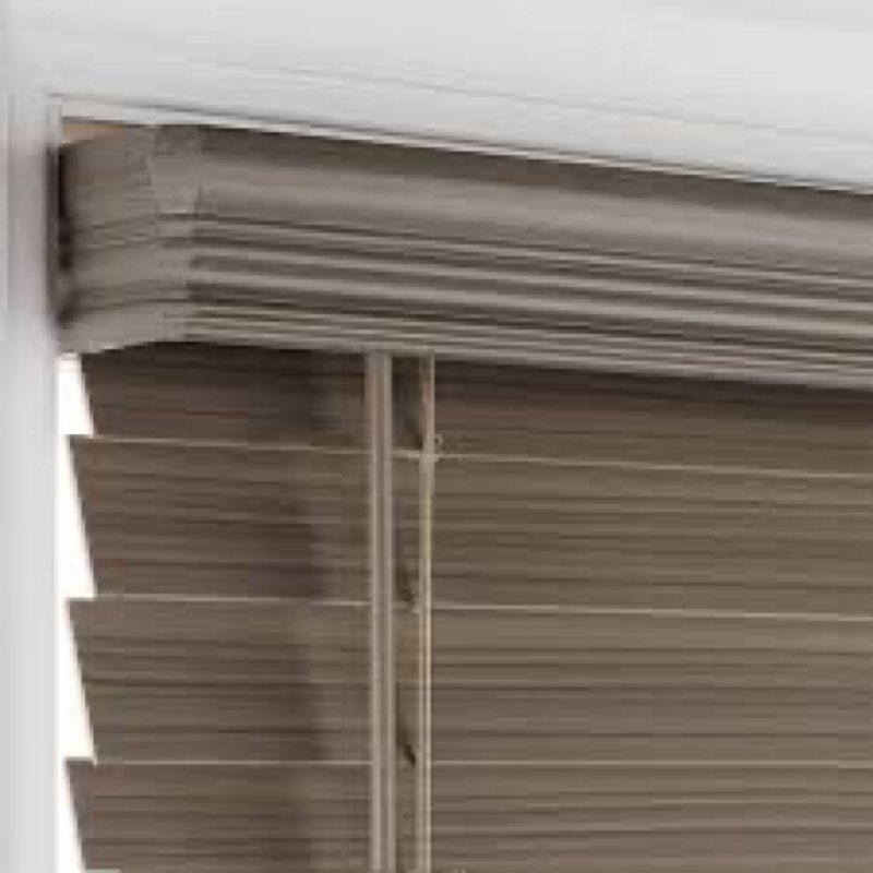 2.5 Gray Cordless Premium Faux Wood blinds with 2.5 in Slats - 31 in W x 72 in L (Actual Size 30.5 in W x 72 in L)
