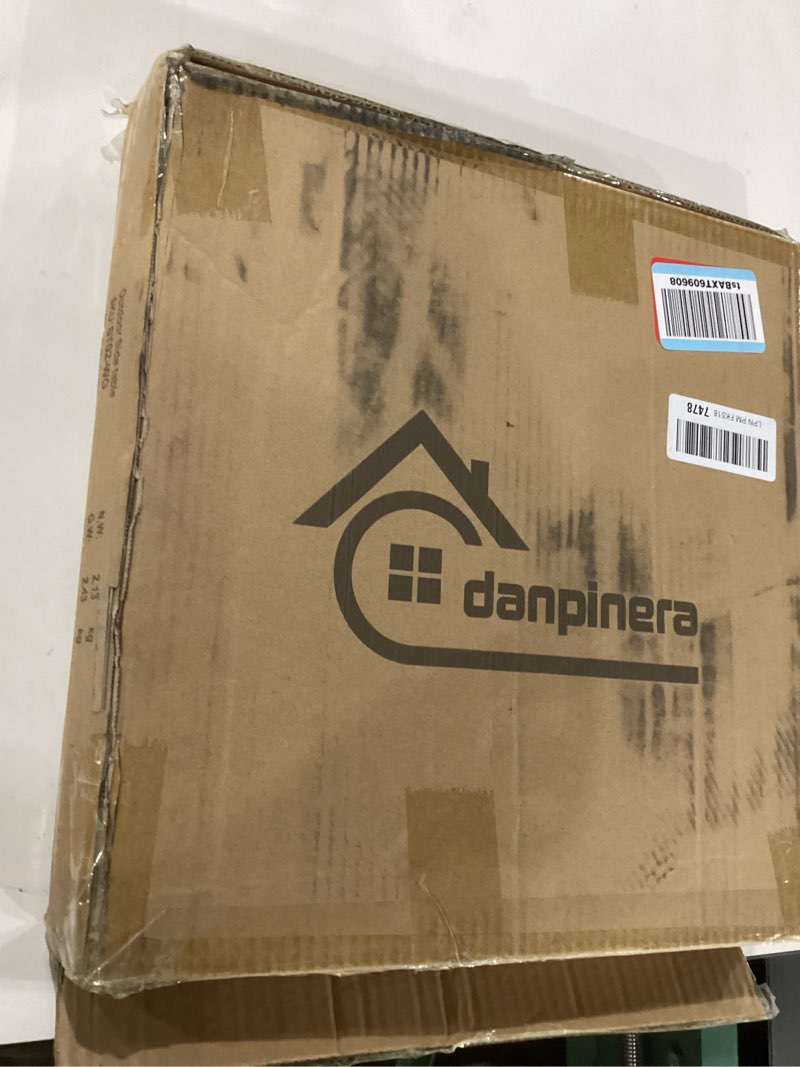 Condition photo showing New/Like New for danpinera Small Round Side Table, Mini White Table with Wooden Tray & Metal Legged, Gold Side Table for Small Space, Living Room, Bedroom, Nursery, 14.96" D x 14.96" W x 17.52" H, White & Gold White?gold