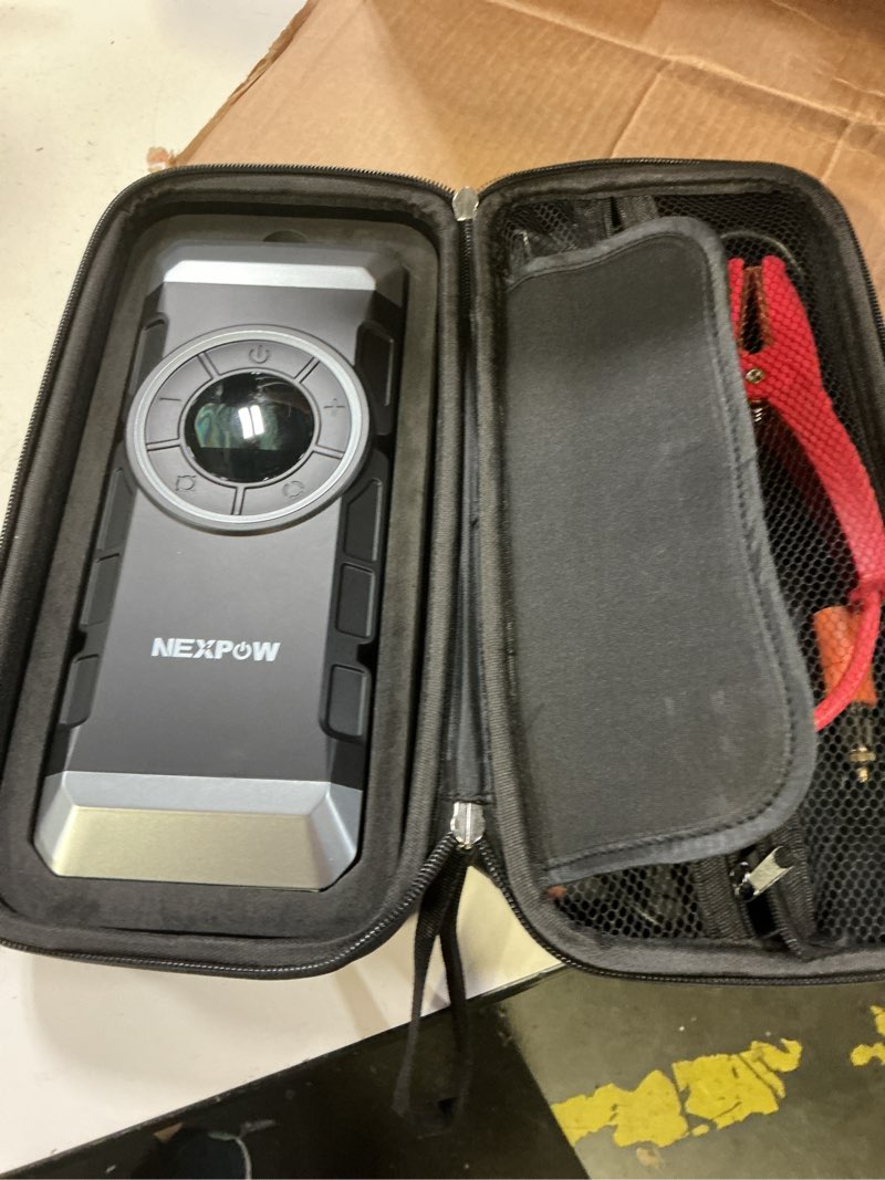 Condition photo showing Good Condition for nexpow car battery jump starter with air compressor 3000a peak,12v 150psi portable jumpstart box for up to 8l gas and 8l diesel engines, pd18w quick charging, force start button