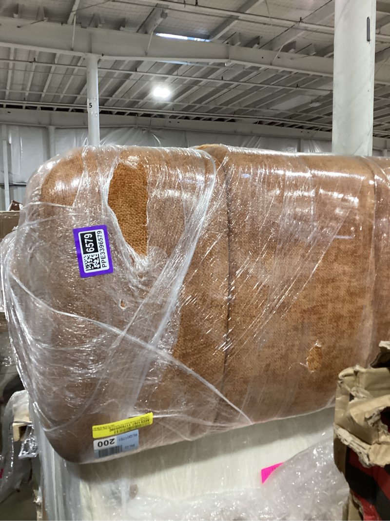 Condition photo showing As Is for Incomplete Swapan modern chenille couch sofa sectional with deeptufted seat