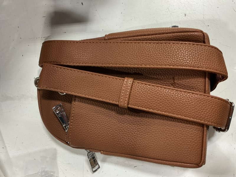 Condition photo showing Good Condition for inicat rfid blocking sling bag, anti theft crossbody bag for women compact travel purses leather brown