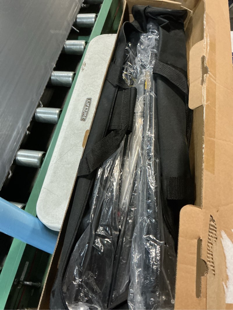 Condition photo showing As Is for emart backdrop stand 10x7ft(wxh) photo studio adjustable background stand support kit with 2 crossbars, 8 clamps, 2 sandbags and carry bag for parties, events decoration, wedding, photography 10x7ft black