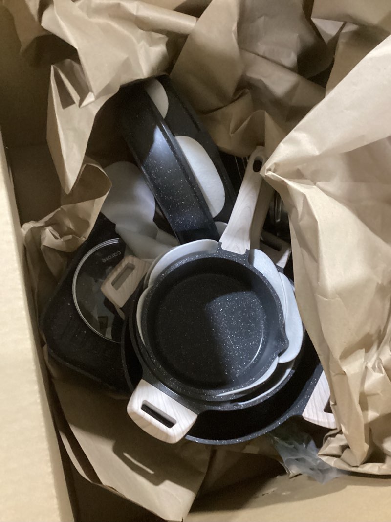 Condition photo showing Good Condition for CAROTE 14Pcs Pots and Pans Set Non Stick, Cookware Sets Induction Cookware Granite Cooking Set with Frying Pans, Saucepans, Saute Pan, Extra Large Casserole Black 14 Piece