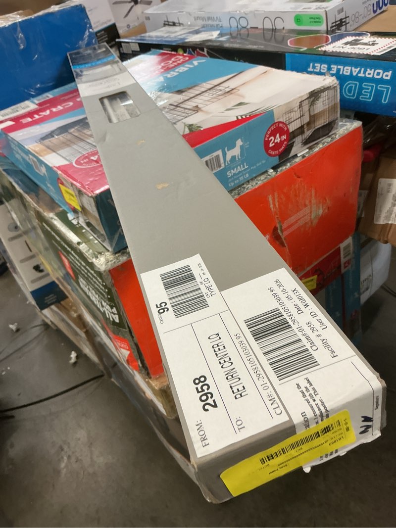 Condition photo showing As Is for mainstays 1" cordless room darkening vinyl blinds, white, 48"w x 64"l