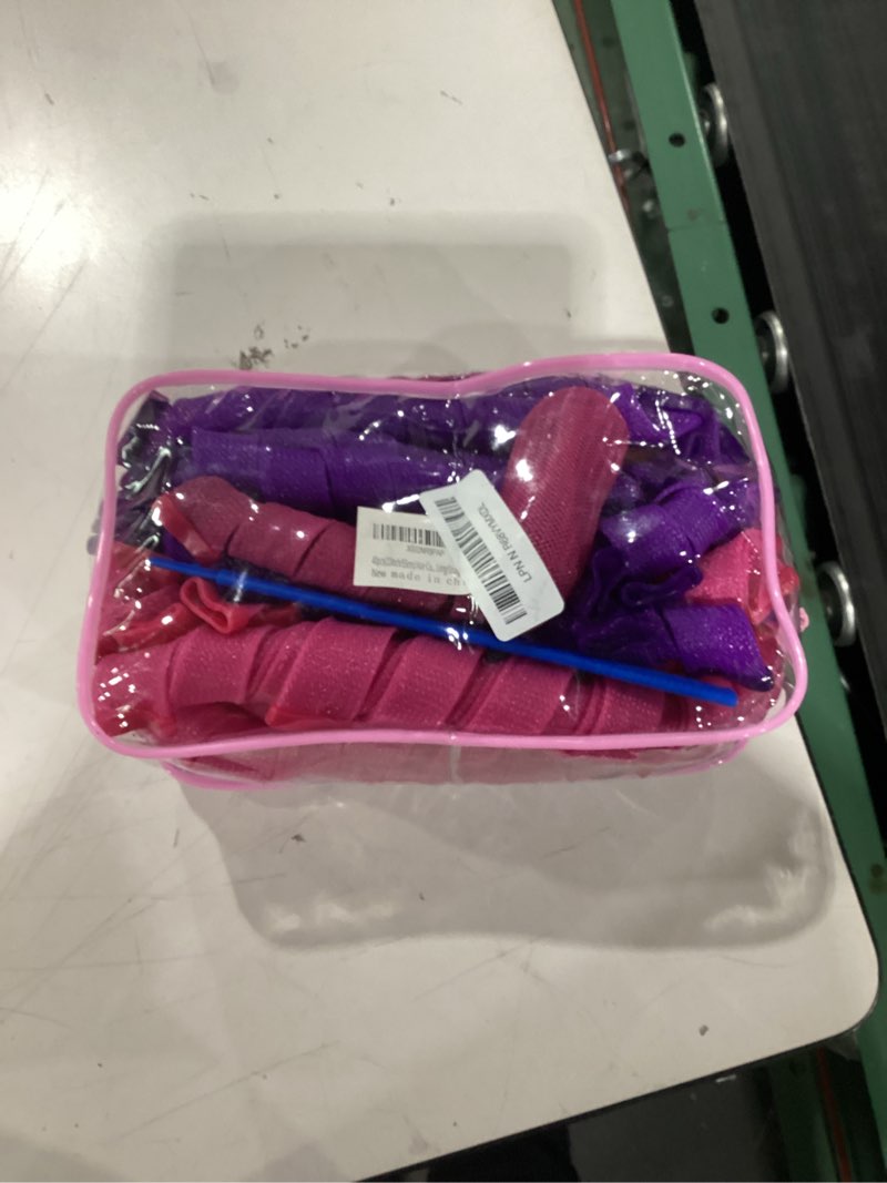Condition photo showing Good Condition for 40pcs Heatless Spiral Hair Rollers with Styling Hooks, 22inch/55cm, No Heat Damage, DIY Kit for Long & Medium Hair Purple&Red