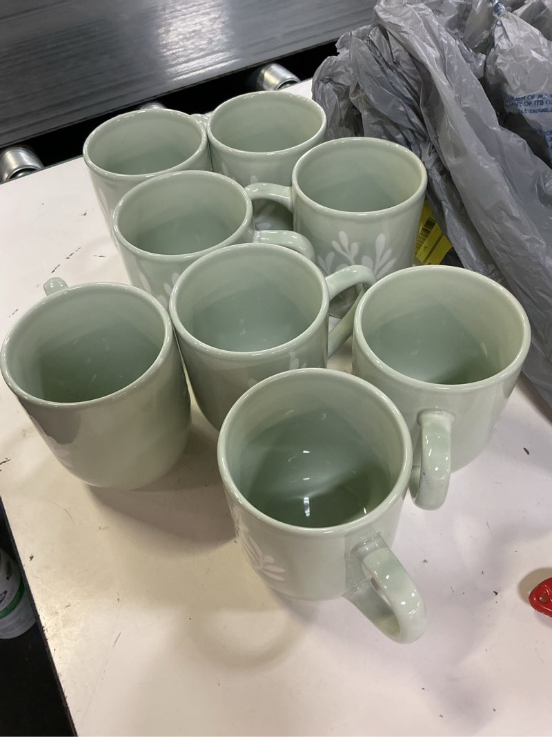 Condition photo showing Good Condition for mainstays 12oz emelie green stoneware mug 8 pack