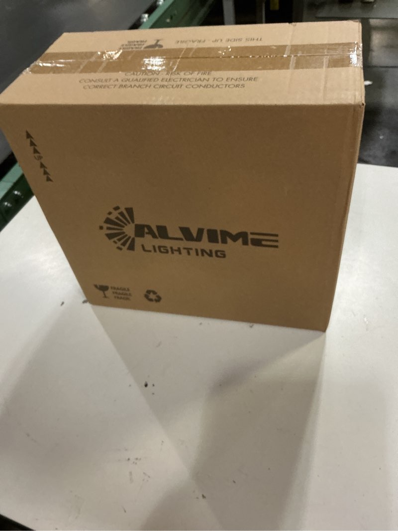 Condition photo showing New/Like New for alvime outdoor wall light fixtures, 13 inch 2 pack matte black, waterproof exterior lantern fixture, outdoor sconce lights for entryway, house front door, e26 base&high strength clear glass texture black