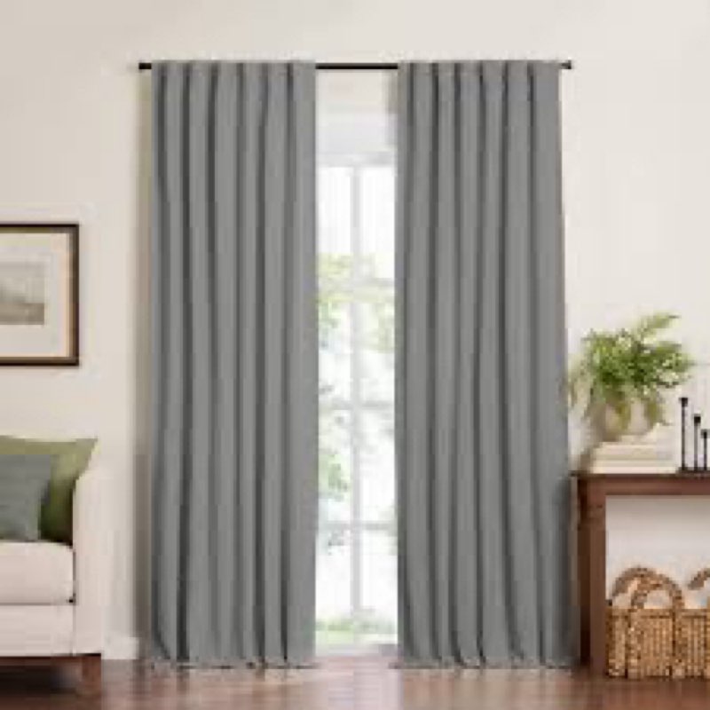 Elrene Home Fashions Harrow Solid Texture Blackout Single Window Curtain Panel, 52"x95", Dark Gray